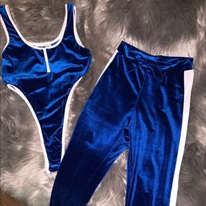 BLUE 2 PIECE BODYSUIT + JOGGERS
